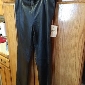 Black Leather Pants  14 long!